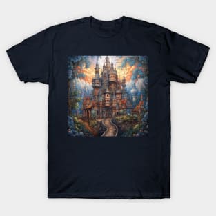 Magical Fairytale Castle in Enchanted Woods T-Shirt